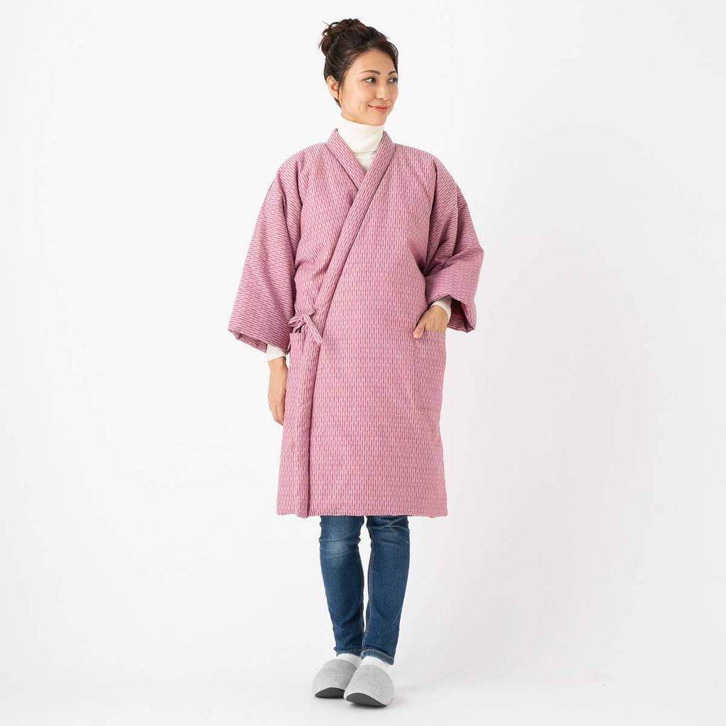 Watanosato Kurume Ori-mae Long Hanten (Small Arrow Pattern, Pink)