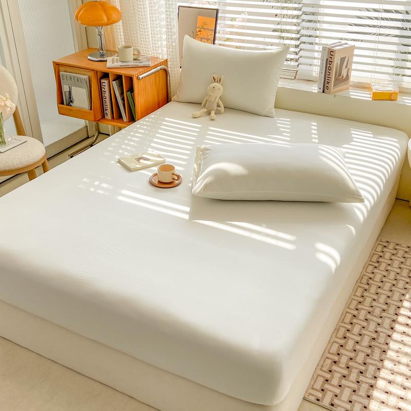 1pc Elastic Fitted Sheet Solid Color Bed Sheets Breathable Bed Cover fundas de colchón Home Mattress Protector (No Pillowcase)