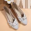 Frühling und Herbst Damen Schleife Gestrickte Arbeitsschuhe Bequeme und Atmungsaktive Schuhe