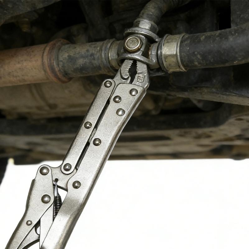 Steel Long Reach Pliers Set Comprising Needle Nose and Round Nose Types for Flexible Automotive Maintenance