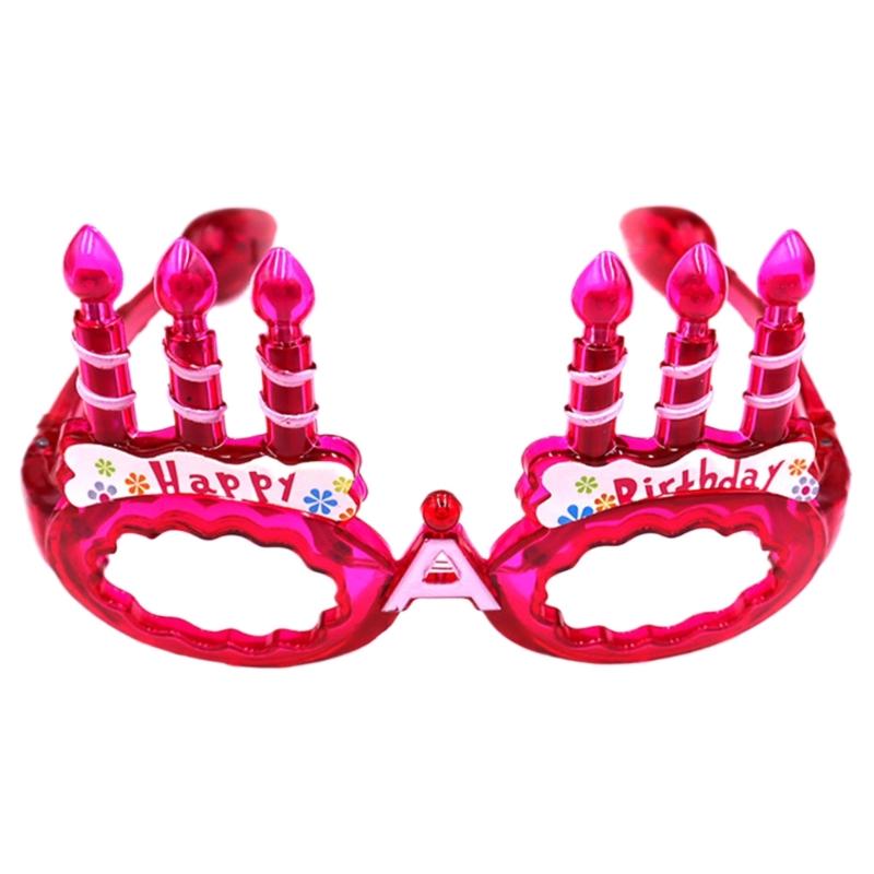 Birthday Cake Glasses LED Light Up Glasses for Kids and Adults Birthday Halloween Christmas Festival Gathering