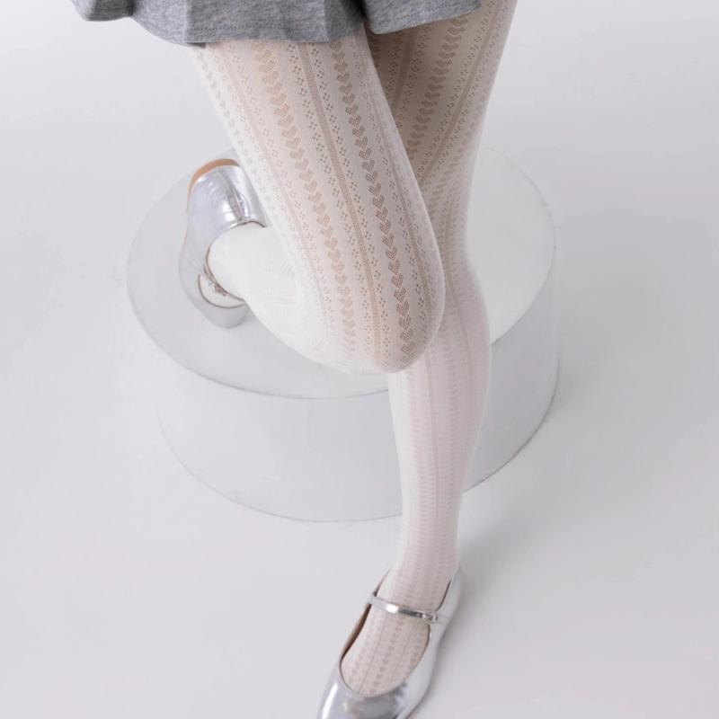 Elegant Vertical Heart Pattern Tights Stockings for Parties and Dates Women Solid Color Silk Pantyhose Leggings Hosiery