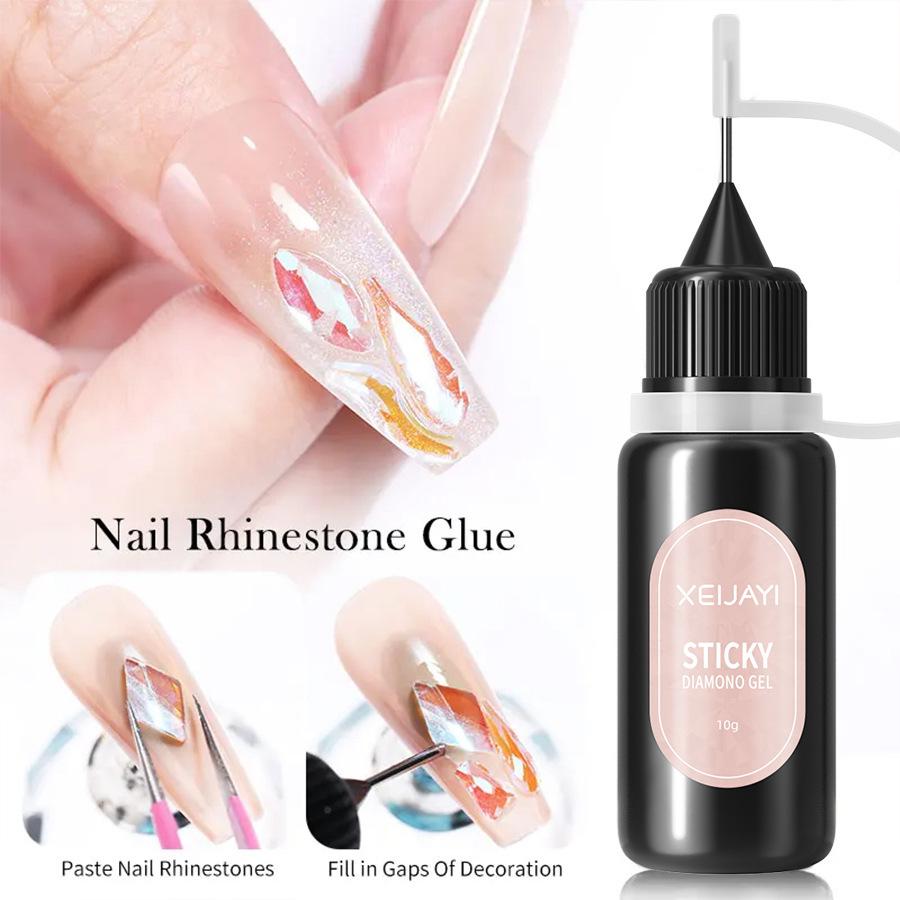 No Wipe Rhinestone Charm Adhesive Gap Nail Glue Filler Sealant UV/LED Cured Long-Lasting Nail Art Tool DIY & Salon Professional Use