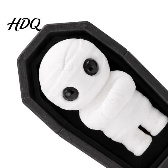 Kleiner festlicher Schlüsselanhänger 3D-gedruckt Halloween Fidget Schlüsselanhänger Niedliches Mumien Geister Katzen Spielzeug Kreative Dekoration Mini Rucksack Anhänger Schmuck Neuheit