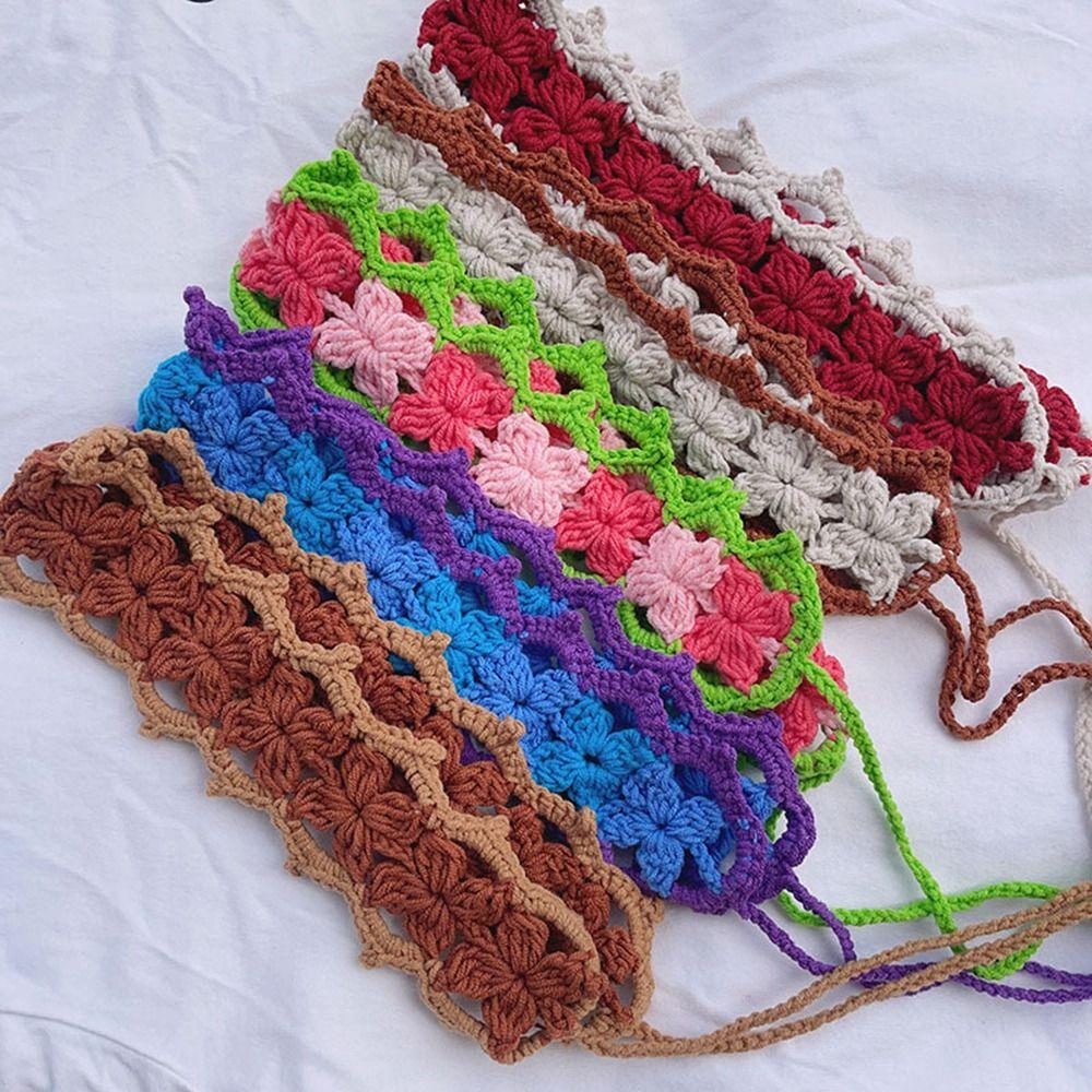 

Headwrap Headband For Girls Bohemian Crochet Hair Band Hair Accessories Bandanas Knitted Hairband
