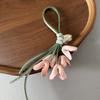 Handmade Floral Gold Embellied Top Layer Genuine Leather Bag Charm Real Leather Accory For Bags Pendants