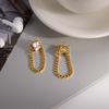 Youthway Delicate Zircon Earrings For Women Minimalist 18K Gold PVD Plated Stainless Steel Chain Tassel Earrings Fashion Jewelry