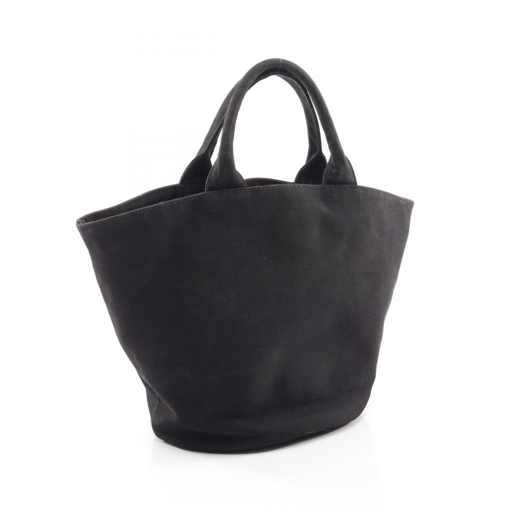 Used PRADA CANAPA Canapa Tote Bag Canvas Black Used Women