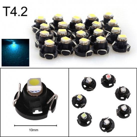 20x Ice Blue T4 T4.2 Neo Wedge 1-SMD LED Cluster Instrument Dash Climate Bulbs