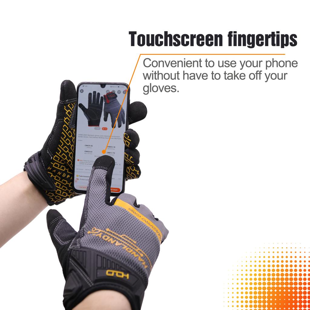 PRI FREE SHIPPING Anti Slip Touch Screen Breathable Light Weight Mechanic Safety Gloves Protective Work Gloves