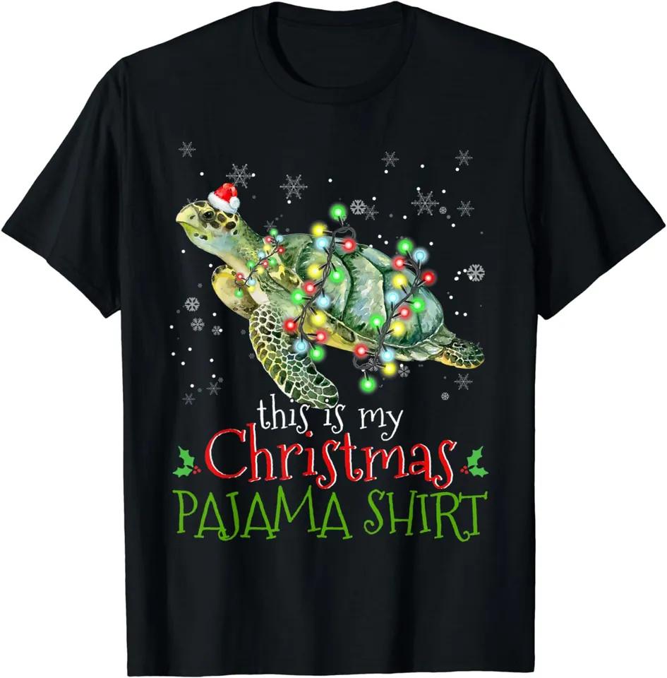 This Is My Christmas Pajama Shirt Sea Turtle Tshirt 100 Cotton Oneck Short Sleeve Summer Casual Unisexs Tshirt Streetwear