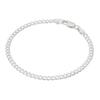 Shinjuku Gin No Kura 3.3mm Wide Curb Chain Silver 925 Bracelet, 19cm, Men's, Simple, Elegant, Slim Fit