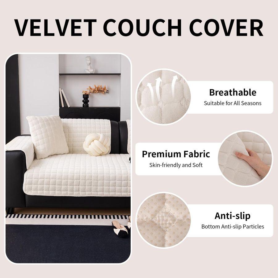 Couch Cover, Washable Sectional Sofa Cover, Anti Slip Sofa Slipcovers for 3 Cushion Couch Sofa L Shaped Recliner, Furniture Prot