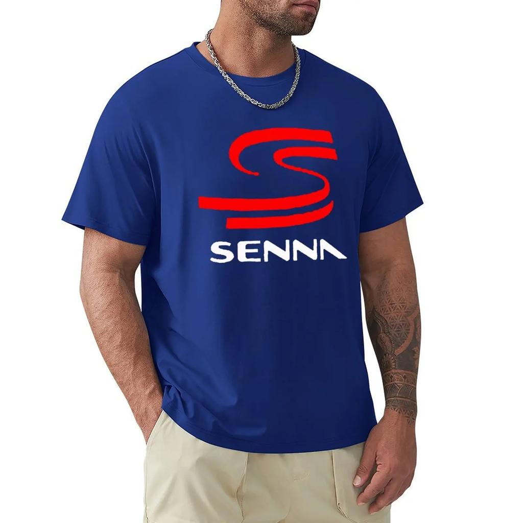 Nova Camiseta de Corrida F-1 AYRTON SENNA Masculina Marca Camiseta Homens Verão Algodão