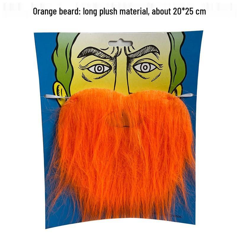 Halloween Pfauenfedern Kopfschmuck Maske mit oranger Perücke und Zylinder