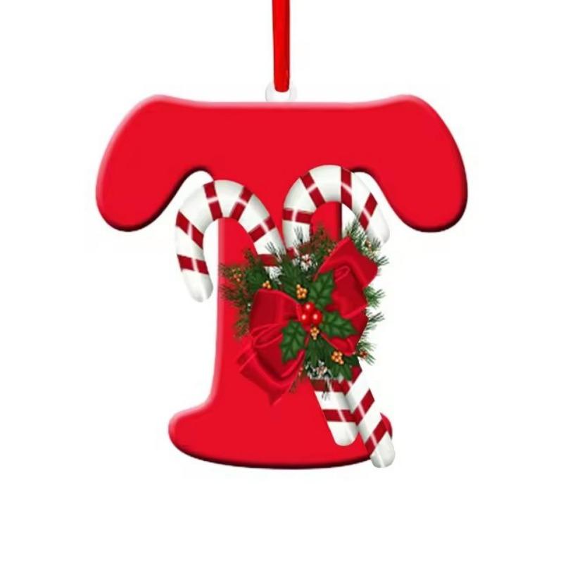 New Creative English Letter Hanging Acrylic Flat Christmas Tree Home Party Decoration Gift