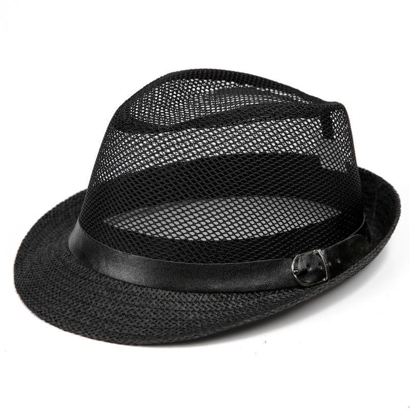 Summer hat men's top hat sunscreen breathable sunshade straw hat cool hat grandpa outdoor mesh hat