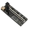 PCIe Riser Adapterkarte 1X auf 16X Dual 6Pin Temperatursensor USB3.0 Stromkabel Mining Riser-Karte für Grafikkartenerweiterung