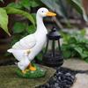Harz Solar-Enten-Skulptur Super Helles Warmes Licht Solarleuchte Gartenpfahl Licht Energieeinsparung LED Tierfigur Outdoor