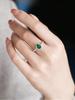 925 Sterling Silver Simple Green Color Water Drop Zircon Ring For Women Anniversary Party Creativity High Quality Fine Jewelry