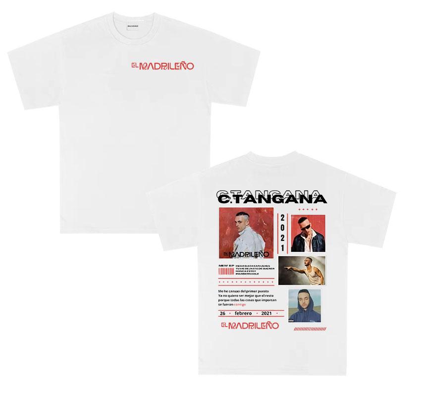 Rapper C TANGANA Album T Shirts Unisex Women ONeck Hip Hop Punk Gothic Short Sleeve Tshirt Cozy High Quality 100 Cotton Tshirts