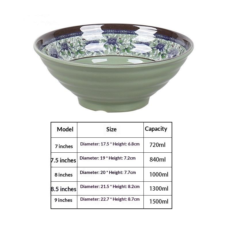 Plastic Ramen Bowl Thickened BPA Free Unbreakable Reusable Bowl for Home Restaurant Travel Use