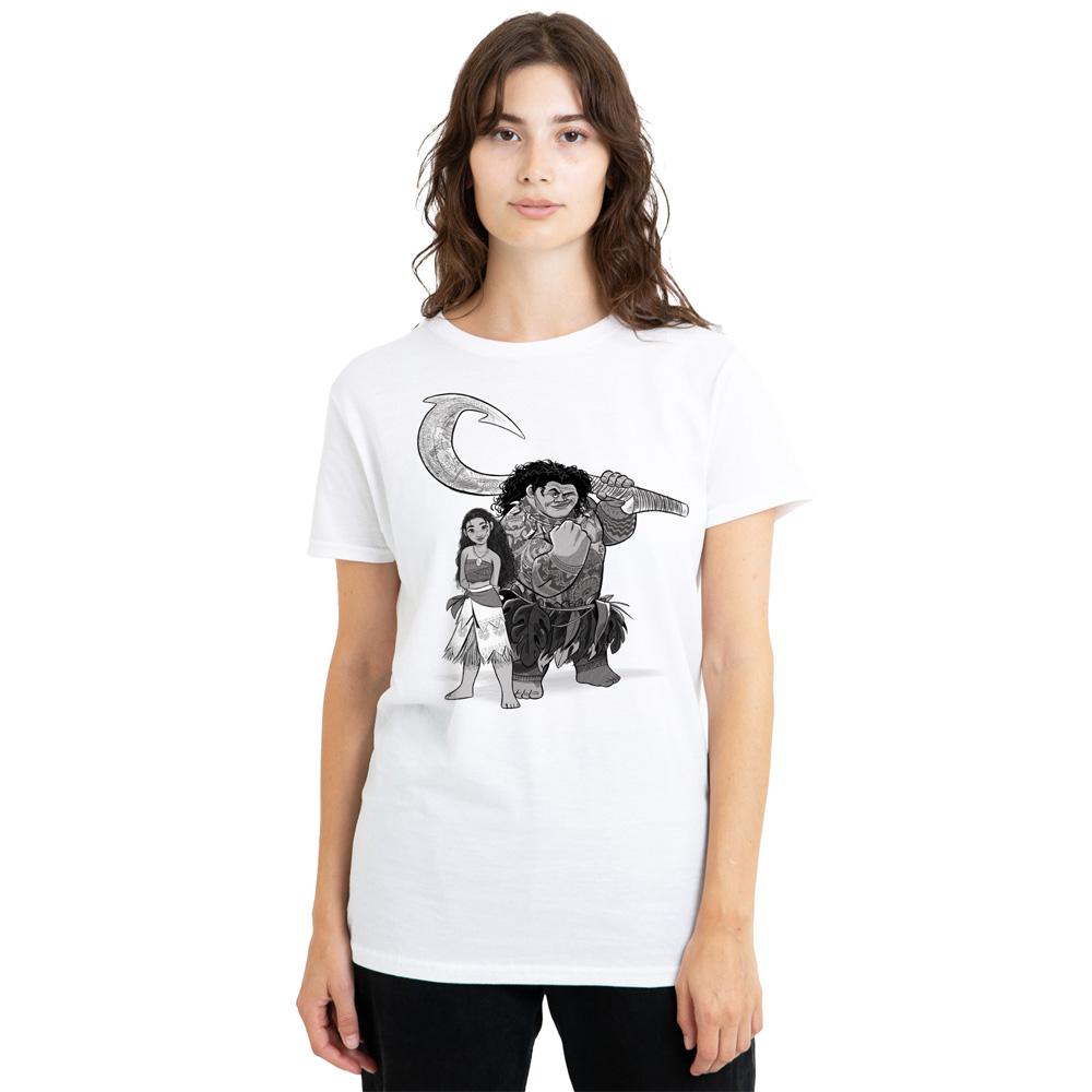 Moana Womens/Ladies Moana & Maui Sketch T-Shirt