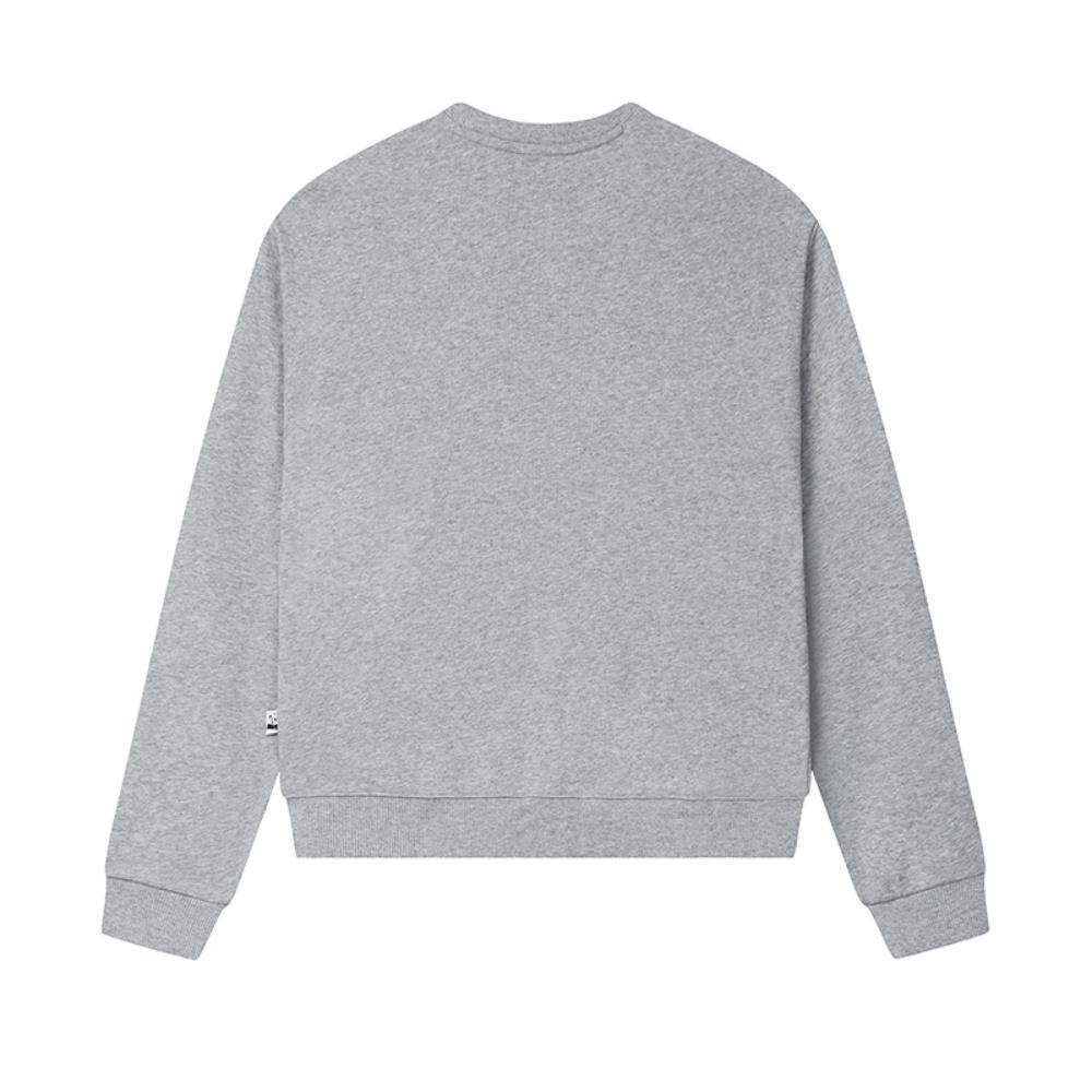 Fila Heritage Panda Embroidery Trendy Fashion Casual Versatile Crewneck Pullover Sweatshirt Women Sweatshirt Cartier-Gray F51W538201FMG