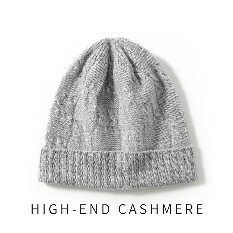 

Кашемировая шапка Осень и Зима Новый стиль Повседневная Защита ушей Шапка с отворотом для мужчин и женщин Модная вязаная шапка с косами one size