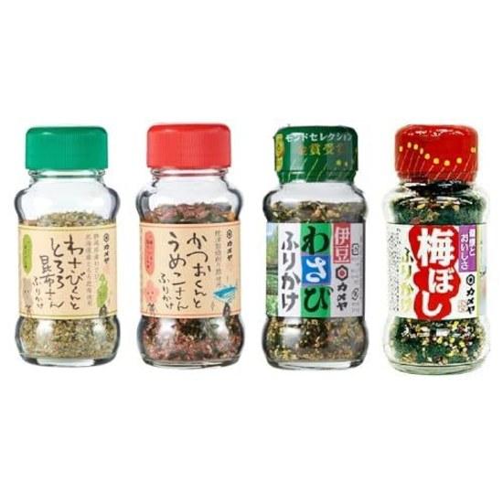 Kameya Furikake Taste Comparison WasabiPlumTororo KombuBonito Plum Bottle 4 Variety Set