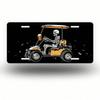 2D Flat Beer Skeleton License Plate Frame, Rustproof Aluminum Front Car Tag Cover, Universal 5.9x11.8in Novelty Decorative Exterior