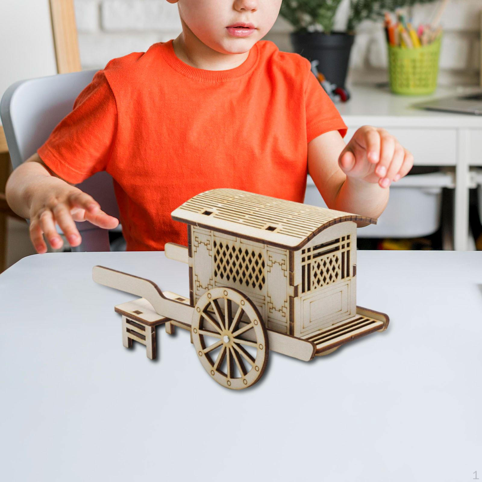 

DIY Chinese Carriage Model Science Toy Wood Stem Learning Educational Kit