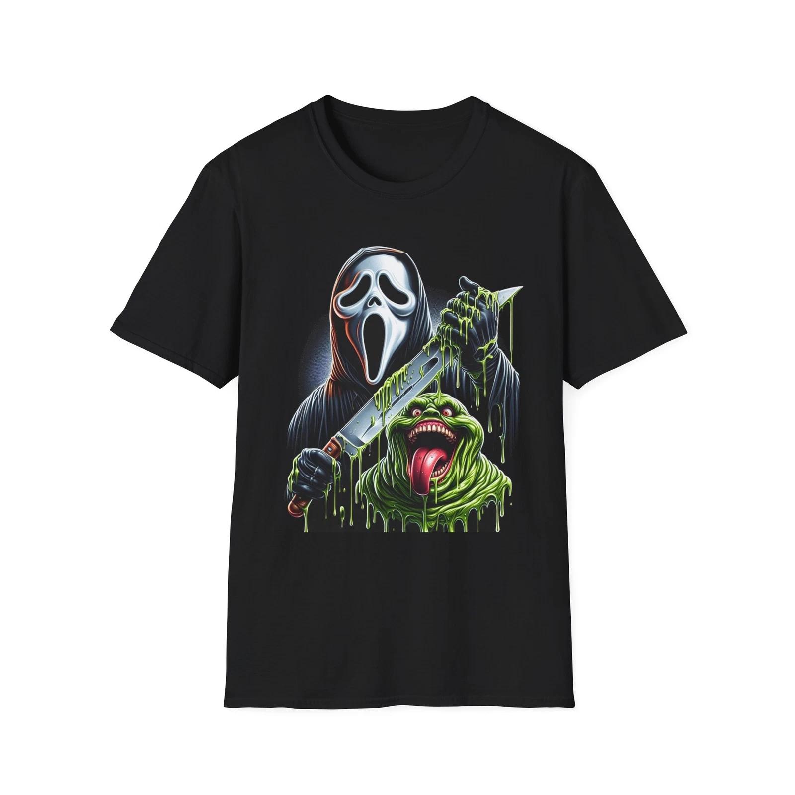 Men s and Women s T-shirts Ghostface and Slimer T-Shirt – Horror Meets Hilarity Mashup Tee XXXL