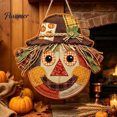 Wandhängendes Vintage Patchwork Holzschild für drinnen und draußen, Rustikale Landhausstil Dekoration Herbsternte Türschilder mit Hanfseil für Zuhause Kamin,