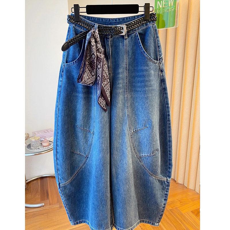 American Retro Plus Size Loose-Fit Vintage Jeans for Women – Spicy Girl Vibe, Relaxed Corridor Shape.