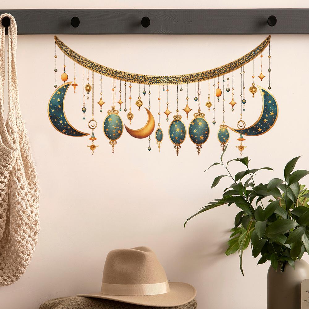 Alaba Festival Chandelier Star Moon Wall Sticker Home Mall Decorative Sticker Can Be Customized Pvc Self Adhesive
