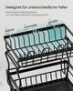 SONGMICS Dish Drying Rack, Dish Drainer Rack for Kitchen Counter, 360 degrees Rotatable and Extendable Spout, Draining Board, with Cutlery Holder