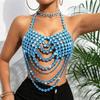 Multi Layer Halter Body Chain Top Sparkly Draped Chest Jewelry Accent for Festival Outfit, Stagewear and Evening Looks