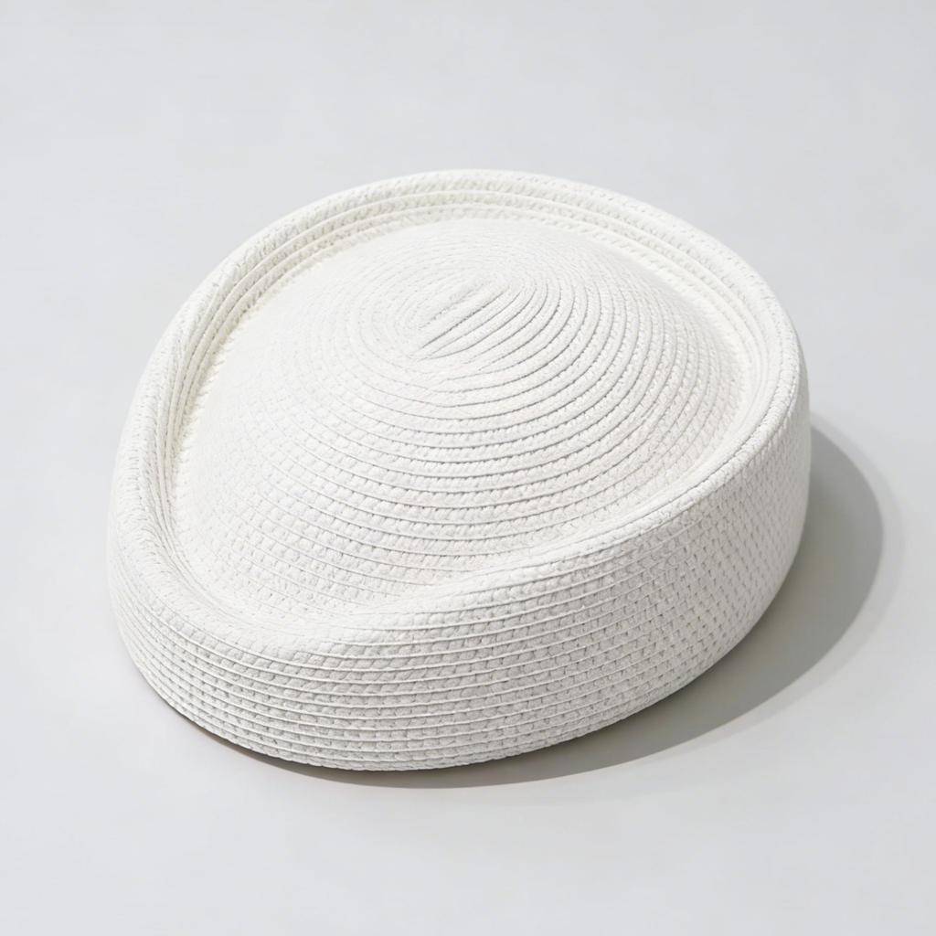 2026 Summer Paper Straw Uniform Party Stewardess Teardrop Hat for Women Hostess Fashion Pillbox Hat Vintage Painter Berets Hat