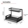 Under Sink Storage Organizer 2 Tier Drawers Cabinet Basket Kitchen Tools Sundries Rack Bathroom Under Sink Sliding Organizers