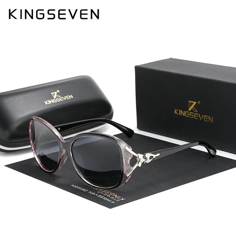 KINGSEVEN Trendy Women‘s Sunglasses Luxury Lady Anti-UV400 Polarized Glasses Fox Oval Frame Casual Shopping Fashion Eyewear