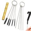 Airbrush Cleaning Kit Straw Cleaner Brush Powerful Stainless Steel Needle Portable For Handles Nozzles Pipes Professional Work