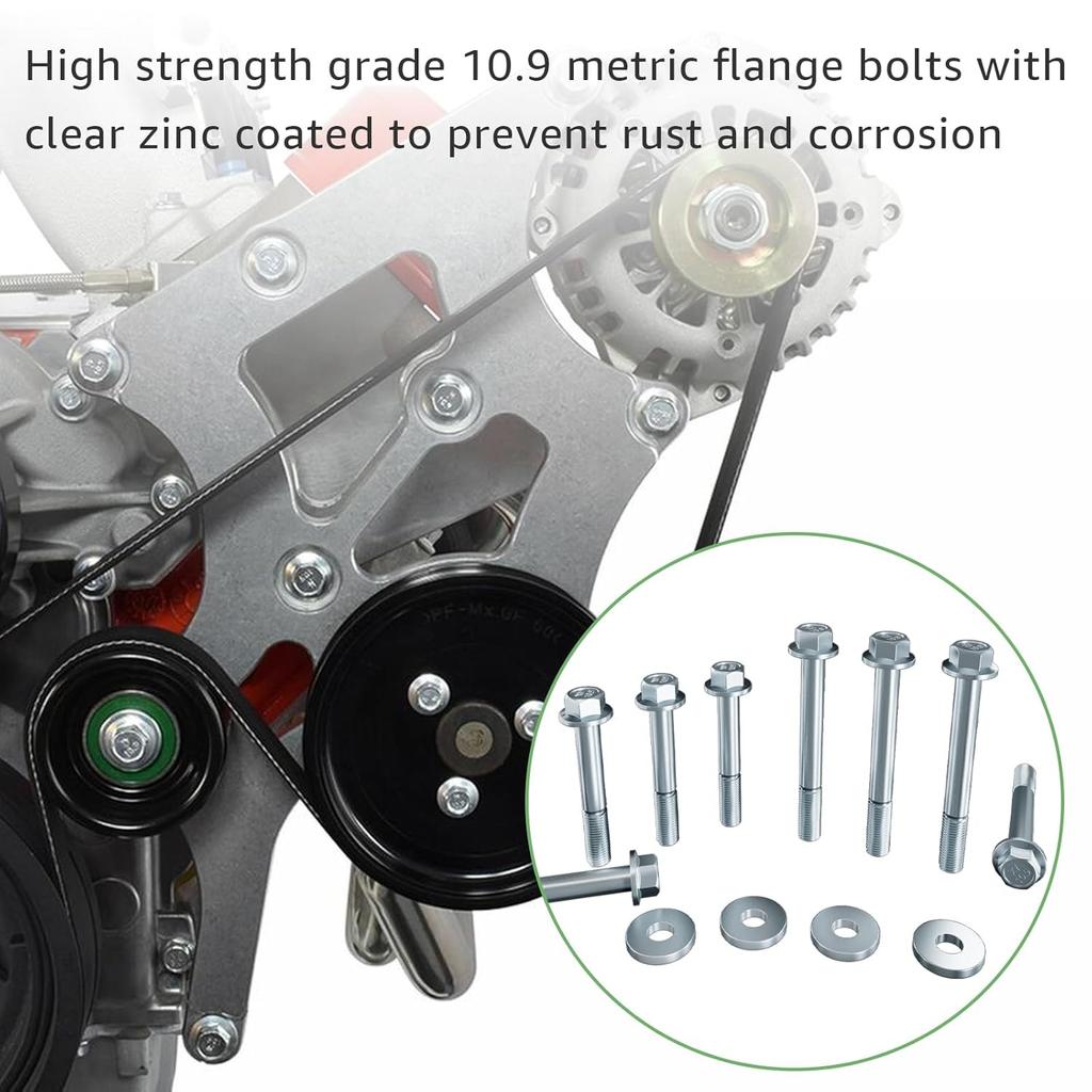 LS Engine Stand Bolt Kit, M10-1.5 Engine Stand Bolt Flange Kit Compatible with LSX LS LS1 LS2 LS6 4.8L 5.3L 6.0L 6.2L LR4 LQ4 LQ9 L33 LH6 LH8 LC9 L76