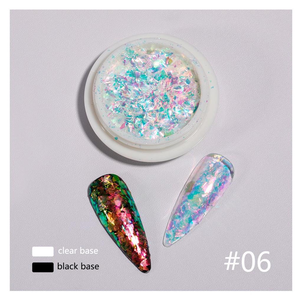 Iridescent Fairy Nail Decoration Sequins - Super Shiny 12 Colors Cloud Brocade Powder Snow Velvet 