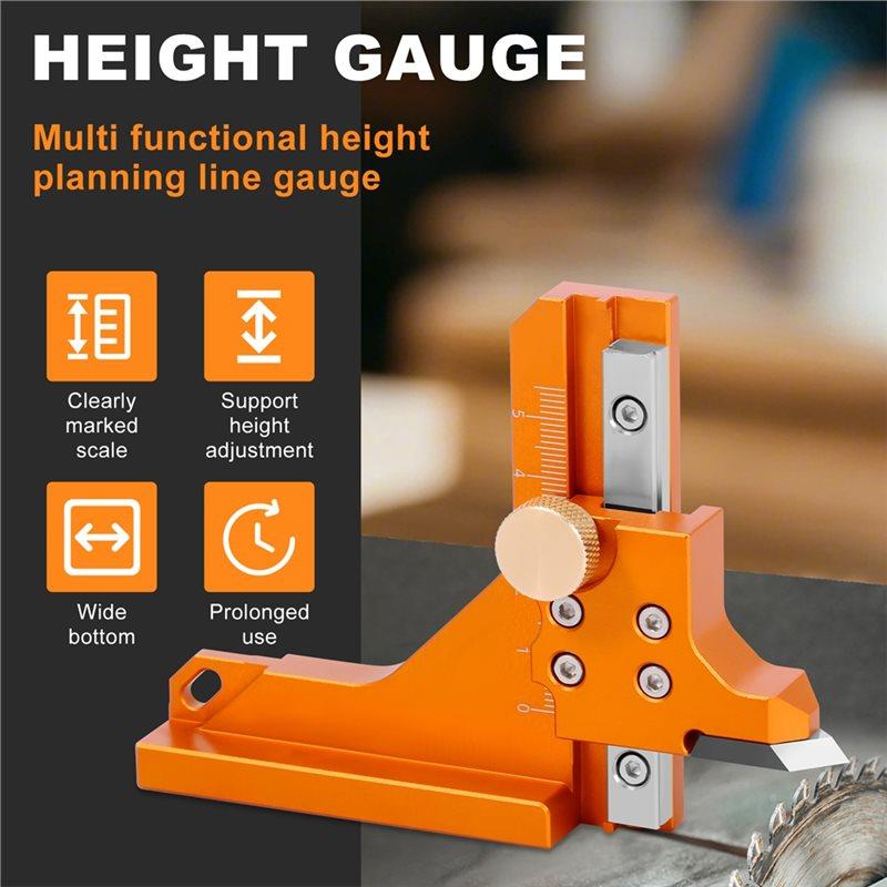 Premium-Adjustable Table Saw Depth Gauge Aluminum Alloy Saw Blade Fixed Height Ruler Table Saw Depth Adjustment Tool