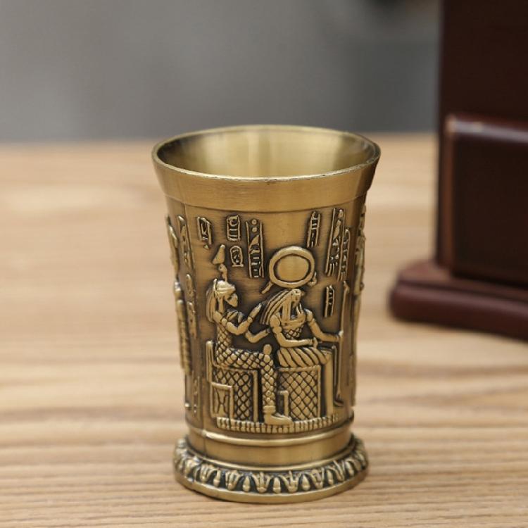Whiskey Goblet Cup Bar Drinkware Accessories Metal Vintage Egyptian Wine Glass