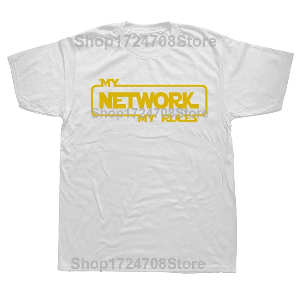 Lustige My Network My Rules Grafik T-Shirts Herren Damen Mode Lässiges T-Shirt 100% Baumwolle Locker Übergröße Netzwerkadministrator T-Shirt
