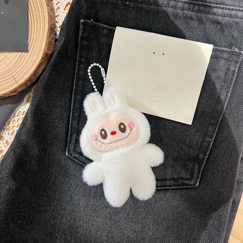 Cute Labubu Plush Toy Cartoon The Monsters Pendant Soft Stuffed Doll Plushies Keychain Car Key Ring Backpack Bag Decor