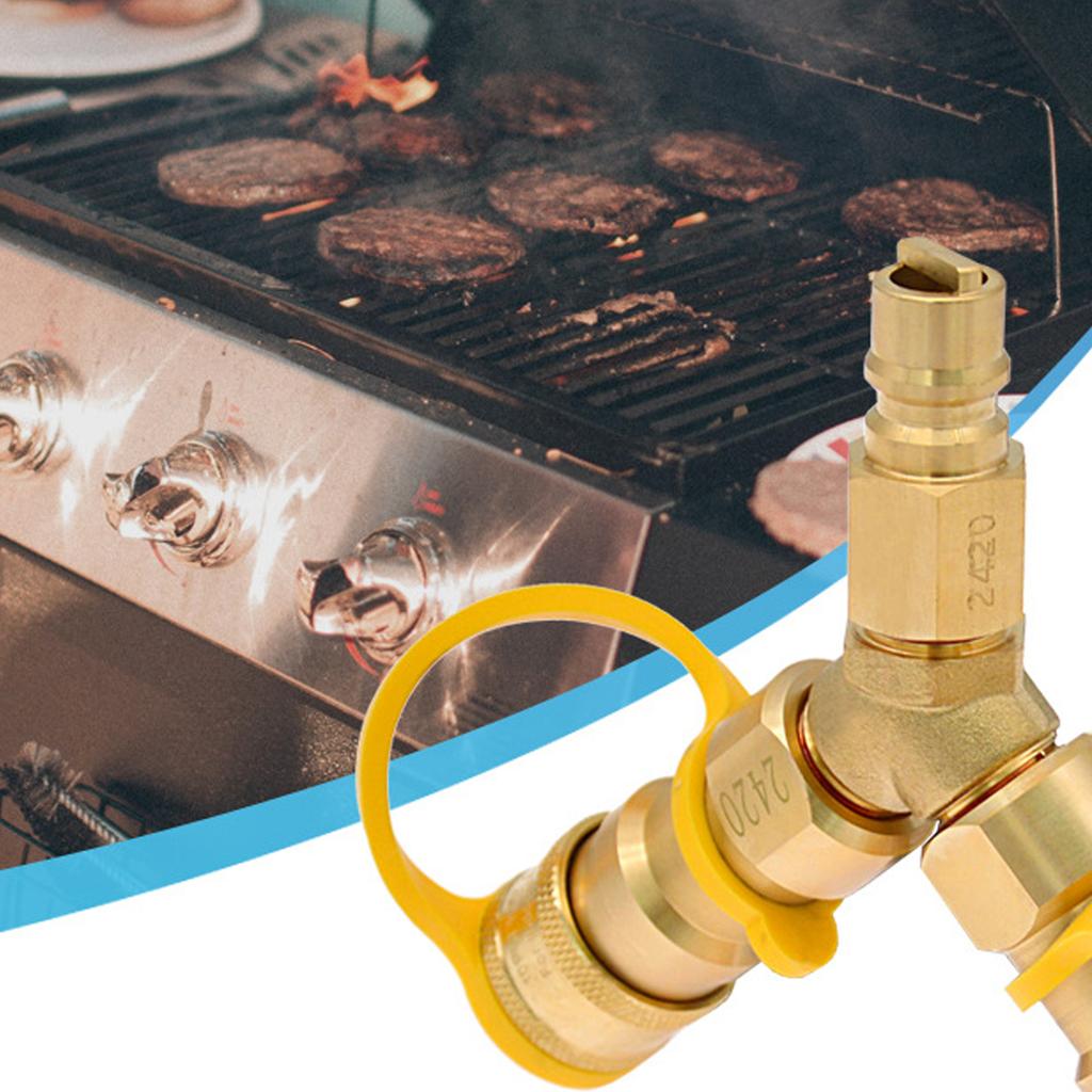 3/8inch Natural Gas Y Splitter Low Pressure Propane Gas Quick Connect/Disconnect Separator Adapter Easy To Install
