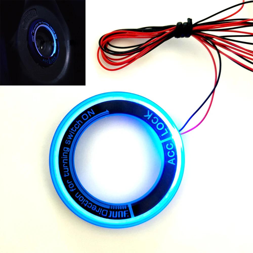 

Car light LED Ignition Switch cover/Ring key ring decoration stickers for Ford Focus 2 /Focus 3 4 MK3 MK4 2005-2016/ Kuga/MONDEO style 2 Blue light